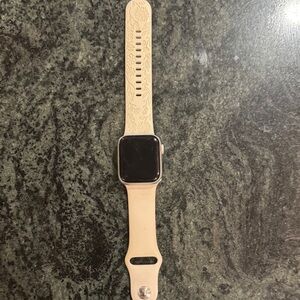Apple Smartwatch with Engraved Cream Band